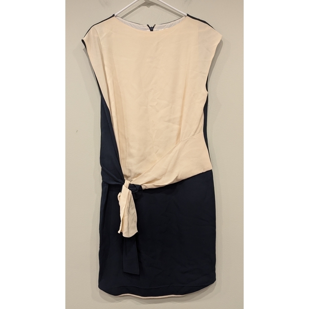 Chloe Bateau Neckline Mini Dress Black Navy and Vanilla Size 6